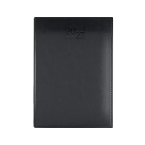 Harrogate SaharaHide Faux Leather A5 Diary, Day Per Page, Black - Image 1