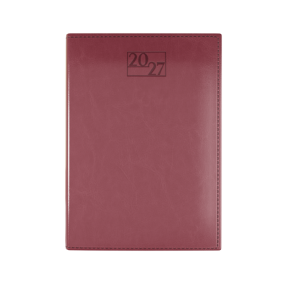 Harrogate SaharaHide Faux Leather A5 Diary, Day Per Page, Burgundy
