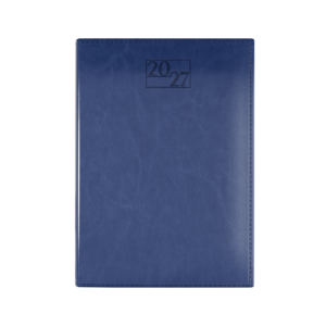 Harrogate SaharaHide Faux Leather A5 Diary, Day Per Page, Dark Blue - Image 1