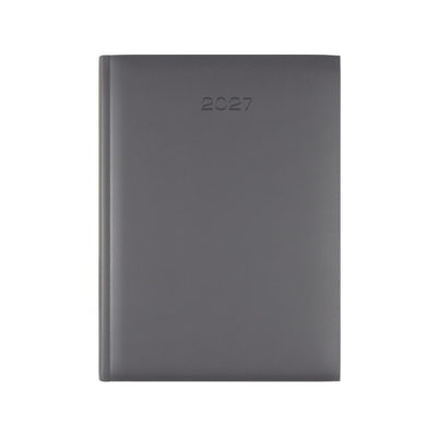 Lewes SmoothGrain A5 Desk Diary, Day Per Page, Grey