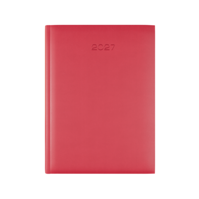 Lewes SmoothGrain A5 Desk Diary, Day Per Page, Red