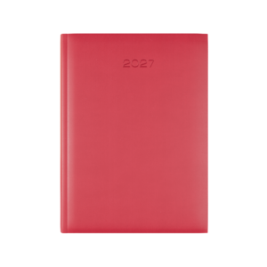 Lewes SmoothGrain A5 Desk Diary, Week To View, Red - Image 1