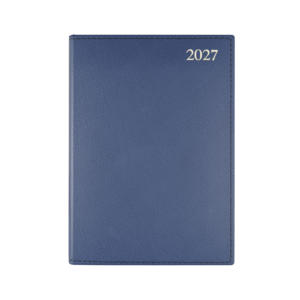 Chelsea Leather A5 Desk Diary, Day Per Page, Blue - Image 1