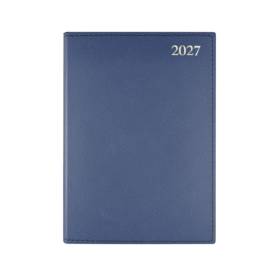 Chelsea Leather A5 Desk Diary, Day Per Page, Blue