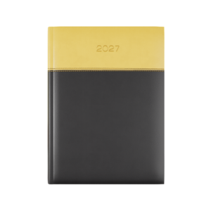 Dorchester Horizon A5 Desk Diary, Day Per Page, Black-Yellow - Image 1