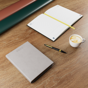 Dorchester NewHide A5 Desk Diary, Day Per Page, Grey - Image 3