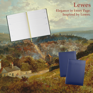 Lewes SmoothGrain A5 Desk Diary, Week To View, Blue - Image 4