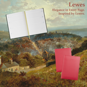 Lewes SmoothGrain A5 Desk Diary, Week To View, Red - Image 4